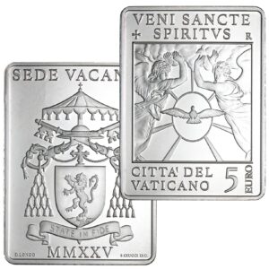 5 Euro Sede Vacante Vaticano 2025 Argento Fdc Rara