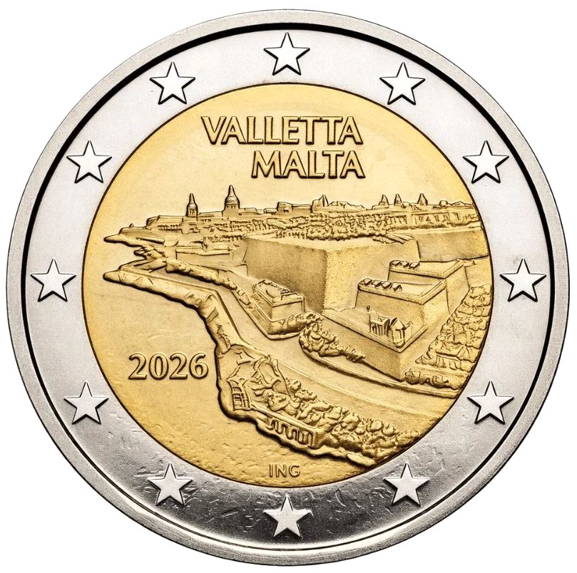 2 Euro Commemorative Coin Malta 2026 Valletta 2 Euro Commemorative Coin Malta 2026 Valletta