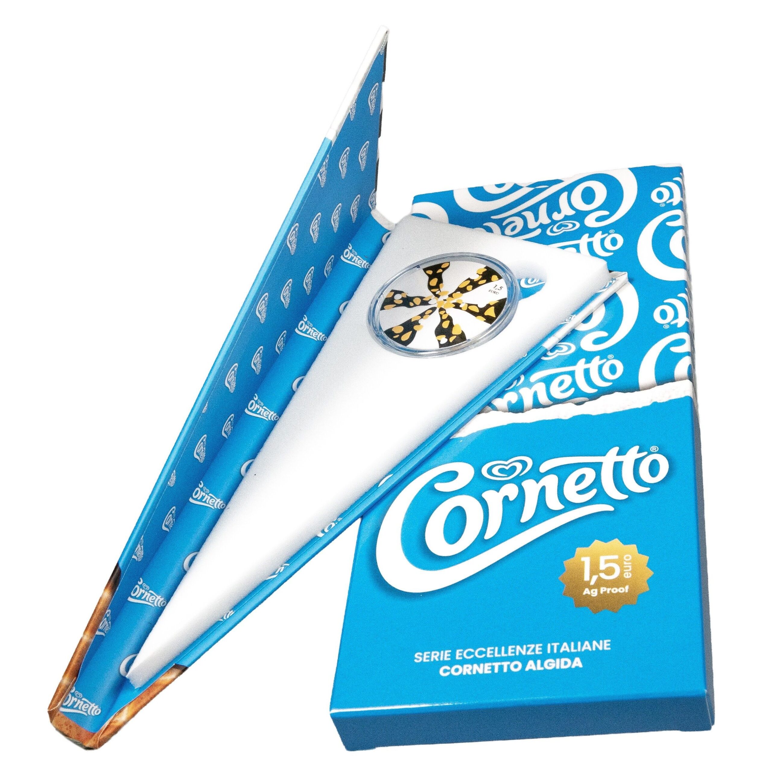 Cornetto Algida Moeda 1,5 Euro 2026 Italia Prata Bnc 1 OZ