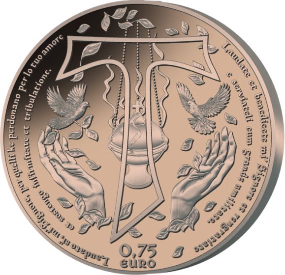 Trittico Rame San Francesco D'Assisi 2026 Monete 0,75 Euro