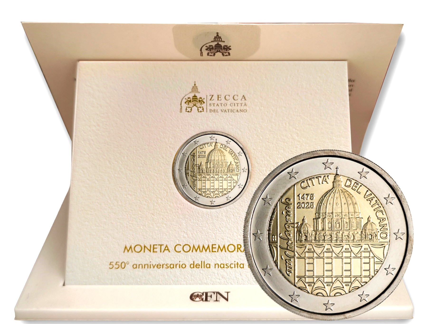 2 Euro Commemorative Coin Michelangelo Vatican 2025 Bu 2 Euro Commemorative Coin Michelangelo Vatican 2025 Bu