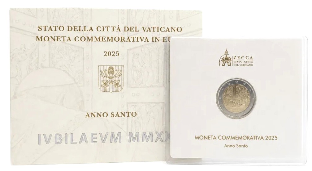 2 Euro Commemorativi Vaticano Giubileo 2025 Fdc 2 Euro Commemorativi Vaticano Giubileo 2025 Fdc