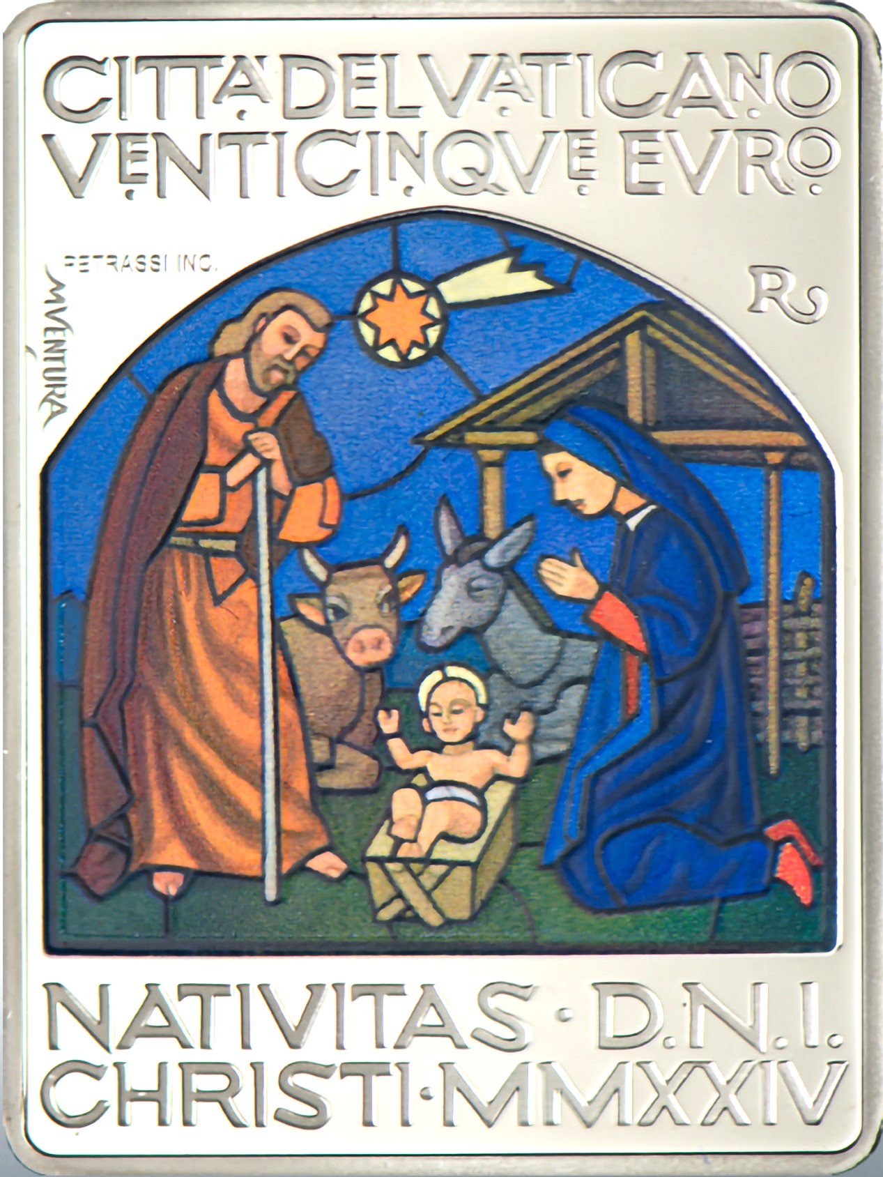 25 Euro Vaticano 2024 Santo Natale Argento Proof Rara 25 Euro Vaticano 2024 Santo Natale Argento Proof Rara