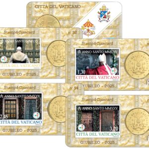 4 Coincard Vaticano 2025 Giubileo Anno Santo con 50 cc Fdc