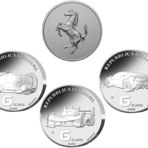 Trittico Ferrari 2026 Italia 6 Euro Argento Reverse Proof 3 OZ Raro
