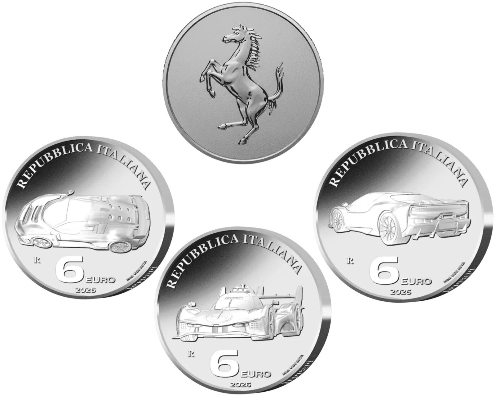 Trittico Ferrari 2026 Italia 6 Euro Argento Reverse Proof 3 OZ Raro
