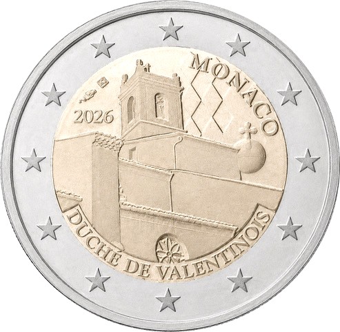 2 Euro Gedenkmünze Monaco 2026 Herzogtum Valentinois 2 Euro Gedenkmünze Monaco 2026 Herzogtum Valentinois