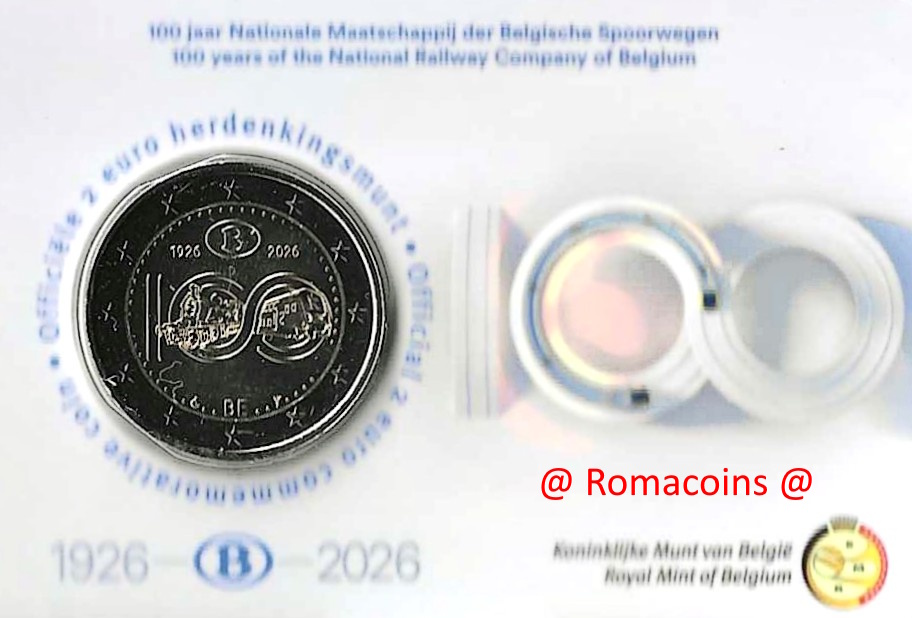 Coincard Belgio 2026 Ferrovie 100 Anni Lingua Olandese