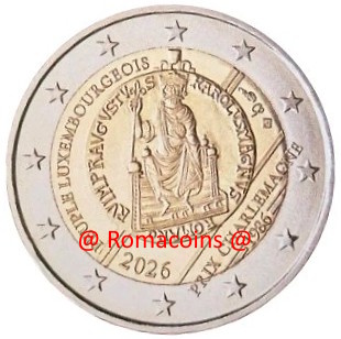 2 Euro Commemorative Coin 2026 Luxembourg Charlemagne Prize