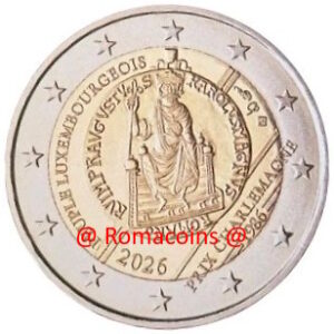2 Euro Commemorativi 2026 Lussemburgo Premio Carlo Magno