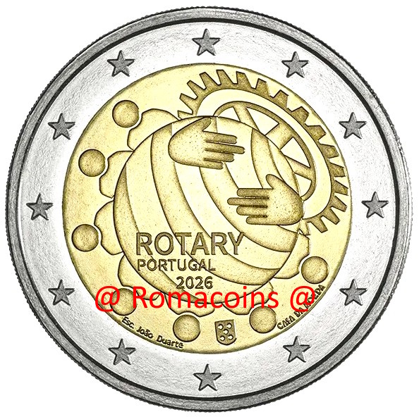 2 Euro Commemorative Coin Portugal 2026 Rotary Club Unc