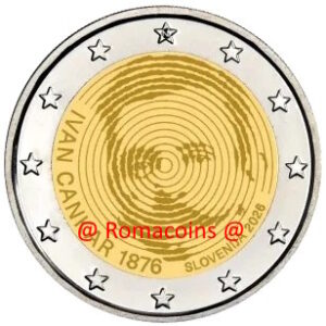 2 Euro Commemorative Coin Slovenia 2026 Cankar Ivan Unc