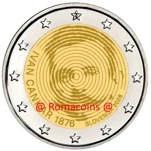 2 Euro Commemorative Coin Slovenia 2026 Cankar Ivan Unc 2 Euro Commemorative Coin Slovenia 2026 Cankar Ivan Unc
